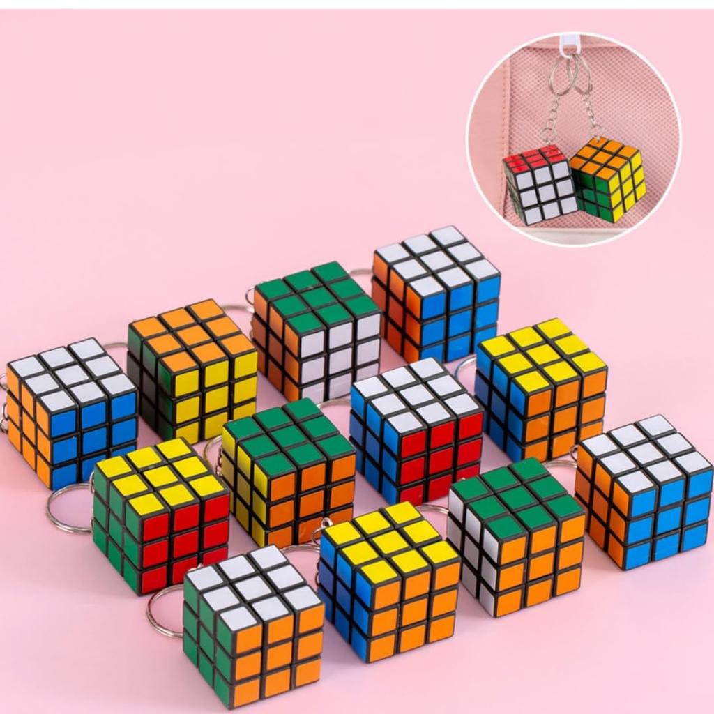 Siawadeky Mini Cube 3D Puzzle Keychain Set of 50, Smooth Rotation, Cute, Colorful, Compact, Perfect for Prizes, Bag Decorations, Festivals, Events,