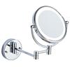 Wall-Mounted LED Touch Makeup Mirror with Recessed Wiring, Telescopic Fold, for Hotel Bathrooms