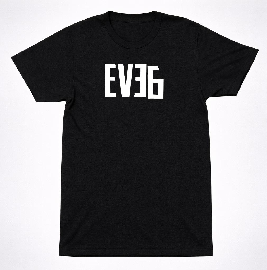 Eve 6 Logo Shirt Alternative Rock Band Minimal Text 90s Rock Black Tee L