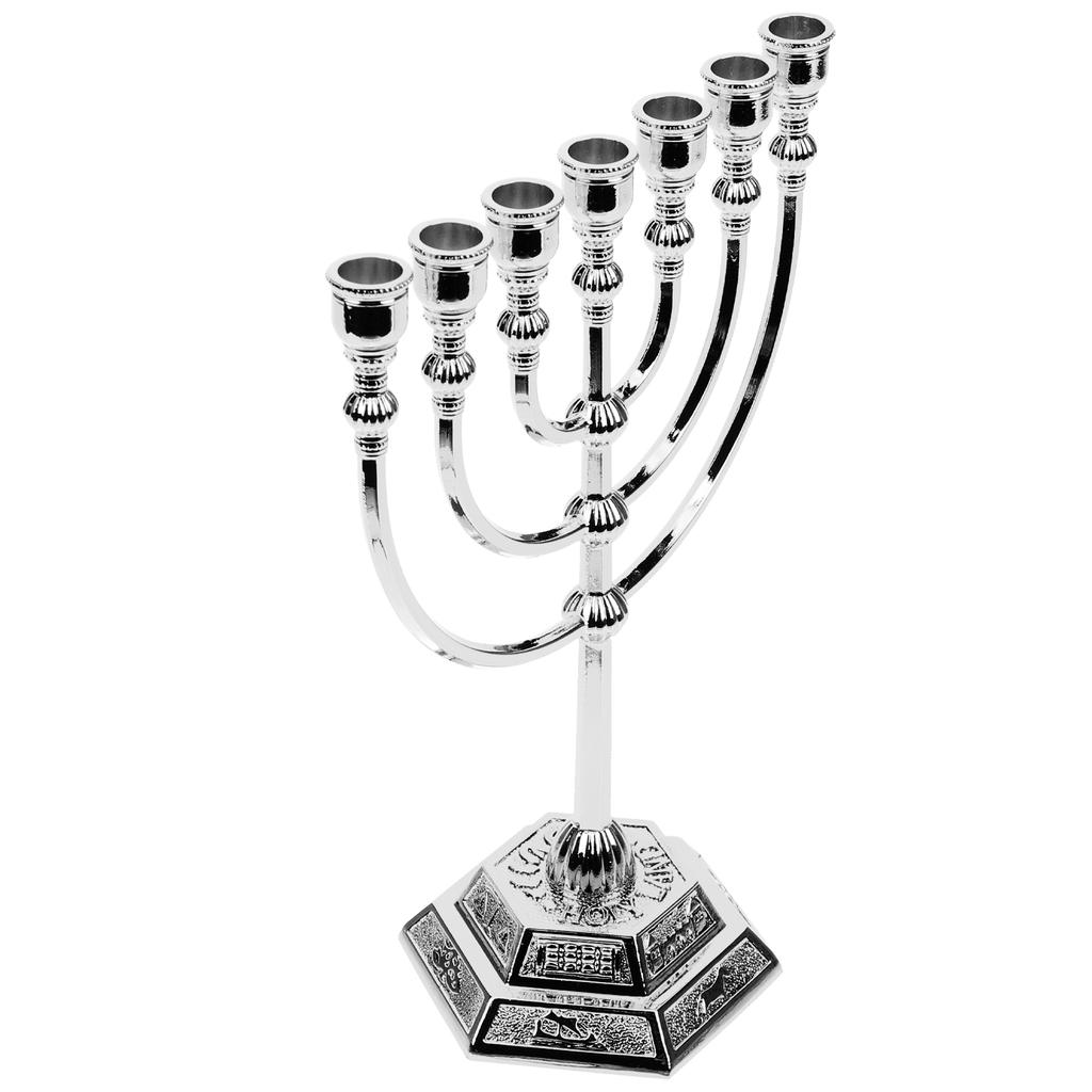 Desktop Leuchter Ornamente Dekorative Schmücken Menorah Jüdische Halter Metall Sieben Löcher Leuchter