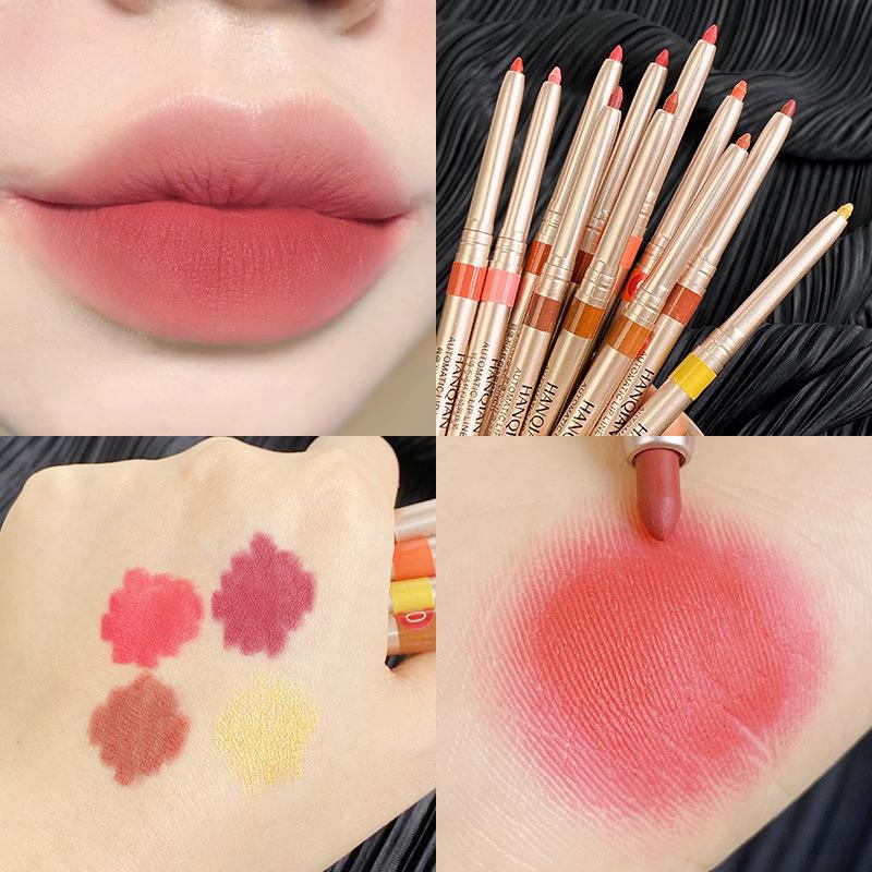 Han Qian Waterproof Rotating Lip Liner Pen - Langvarig matt finish for definerte lepper