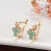 Kinel Green Stone Rose Gold Farbe Englische Ohrringe für Frauen
