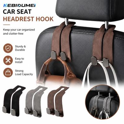 Car Seat Metal Hook Backrest Double Hook Seat Back Suede Hook Car Accessories Interior