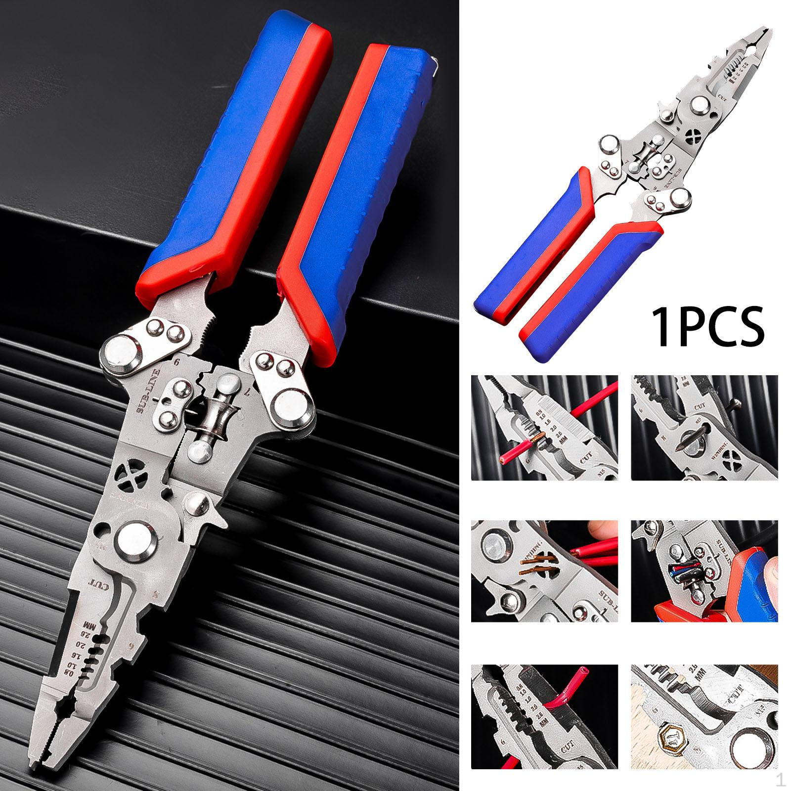 

Foldable Wire Stripper Cable Cut Pliers Electrical Tester Portable Crimper Cables Cutting Tool 21.3cm