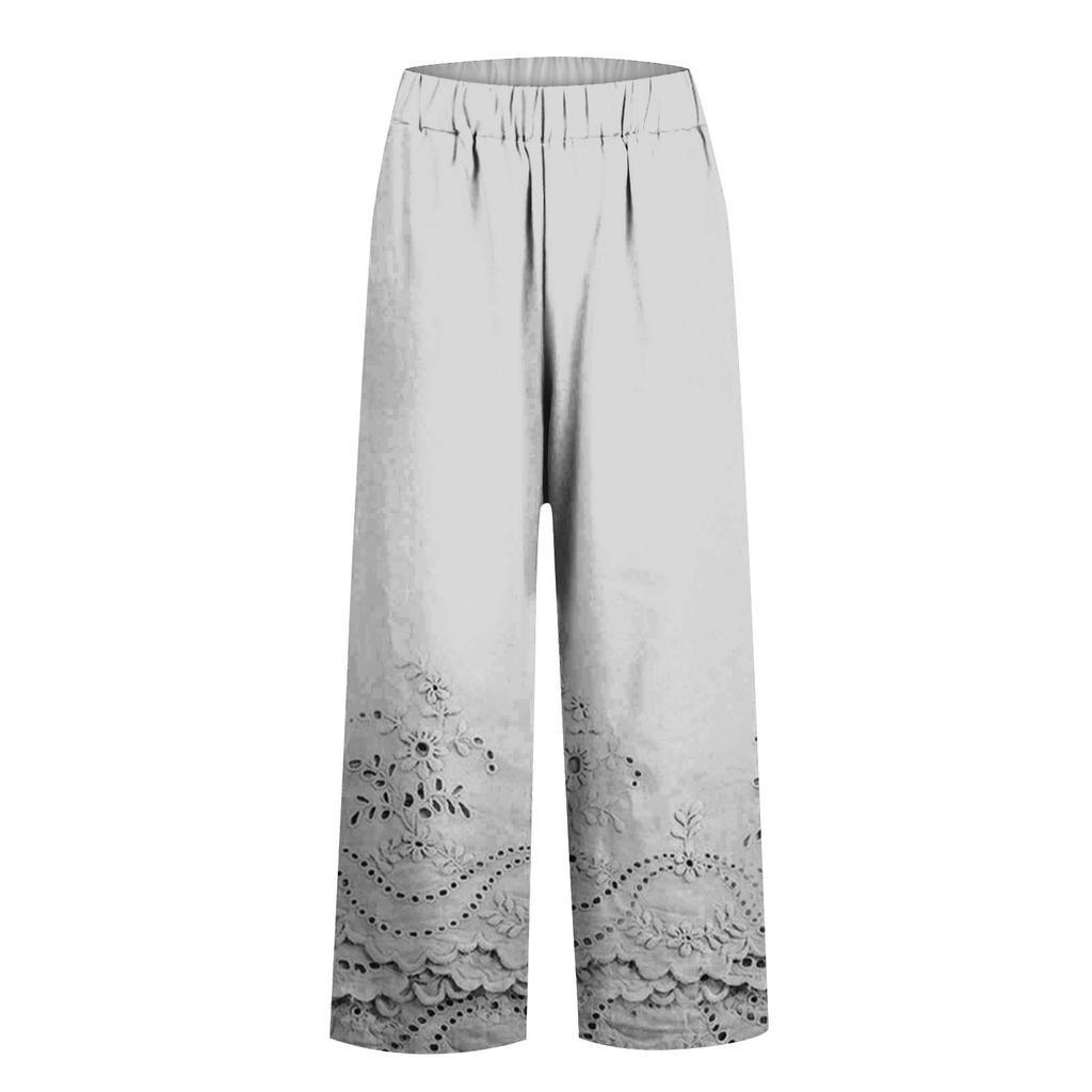 Women's Casual Fashion Printed Straight Leg Pants Pants With Pockets