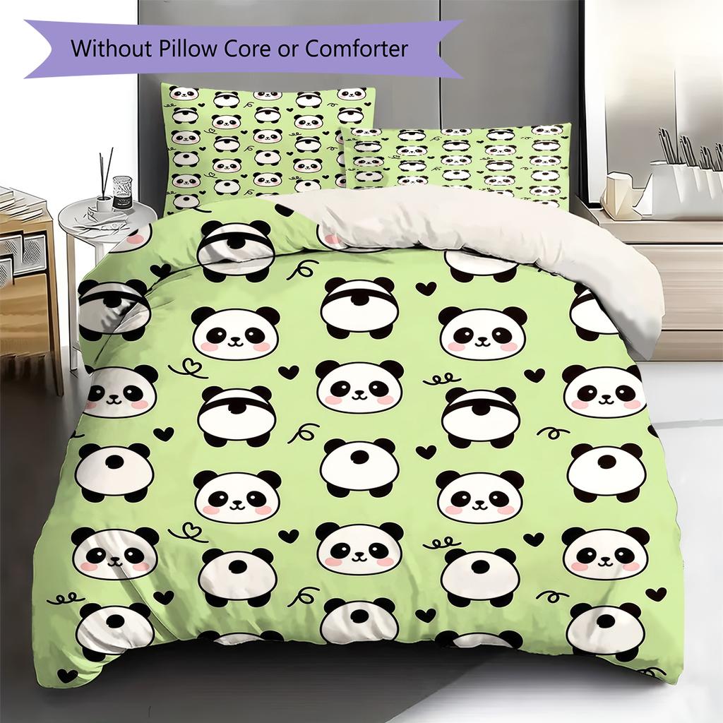 Cartoon Art Pattern Bedding,Quilt Set Quilt Cover Pillowcase Home Birthday Gift (1 * duvet cover + 2 * pillowcase, without core)