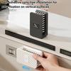 Kitchen Cutter Cleaner Double Sided Scrubber, Wall Mount with Adhesive Backing Design, Hands Cleaning Tool Free Tool, for Fruit Western-Style
