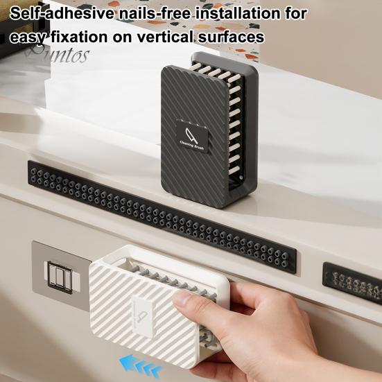 Kitchen Cutter Cleaner Double Sided Scrubber, Wall Mount with Adhesive Backing Design, Hands Cleaning Tool Free Tool, for Fruit Western-Style