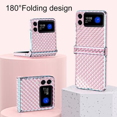 Folding Design Transparent Acrylic Case For Samsung Galaxy Z Flip 3 5g Flip3 Anti -Knock Hard Phone Cover For Samsung Z Flip 3