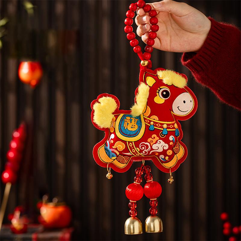 2026 Chiense New Year Decoration Horse Door Pendant Tet Decoration Hanging Ornament Spring Festival Supplies
