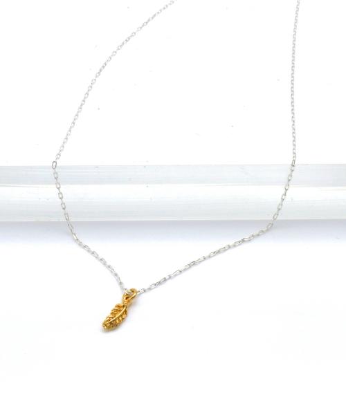 Bonbeau Tiny Leaf Pendant Simple Necklace Silver Chain Necklace
