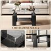 Modern 2-Level Coffee Table In Wood and Steel with Tempered Glass Top, 90x50x42 Cm, Black