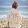 2025 Trendy Floral Print Loose Plus Size Pullover Hoodie Sweatshirt