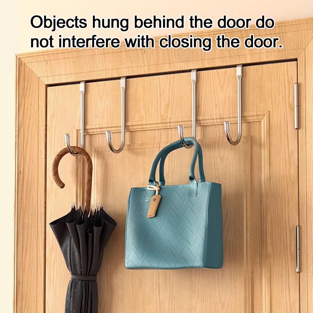 Over Cabinet Door Hook Heavy Duty Metal Double Hook for Closet Kitchen Cabinet Wardrobe Drawer Bathroom Bedroom Dorm