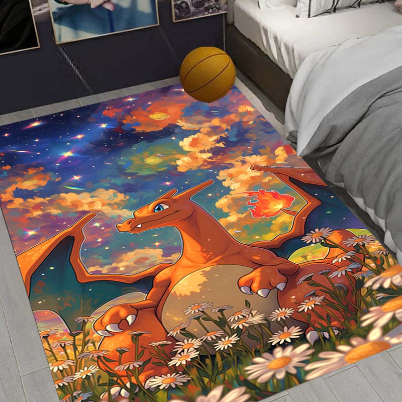 Charizard Charmander Pokemon Living Room Non-Slip Area Rug Soft Carpet for Bedroom Kids Playroom Sofa,Home Decor Doormat Gift-22