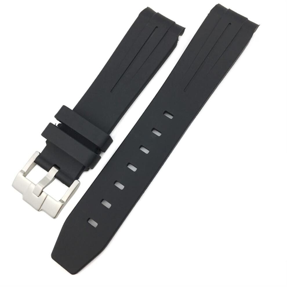Silicone strap for Rolex Submariner Hulk GMT Milgauss Yacht Master Deepsea, 19mm, 20mm, 21mm, 22mm, Black, 21mm Rose Buckle