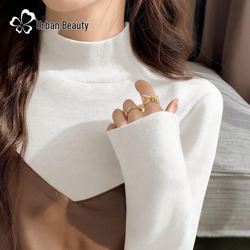 Women s Fleece-Lined Semi-High Collar Sweater S