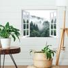 Naklejki ścienne okno 3D do lasu Realistyczny widok natury Mural do sypialni, salonu, przedpokoju i małych pomieszczeń Dekoracja ścienna