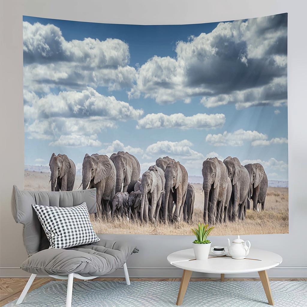 Elephant Tapestry African Animal Tapestry Nature Wildlife Tapestry Creativity Tapestries Home Living Room Bedroom Dorm Decor