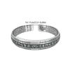 Engraved Open Cuff Bracelet with Vintage Script Detail and Floral Accent, Silver Tone Bangle for Festive Styling and Everyday Wear Use