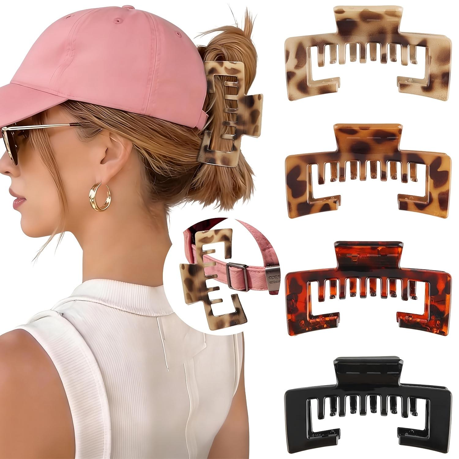 

4pcs women s baseball cap hair clip specially designed for thick hair perfectly securing ponytails inside trucker hats