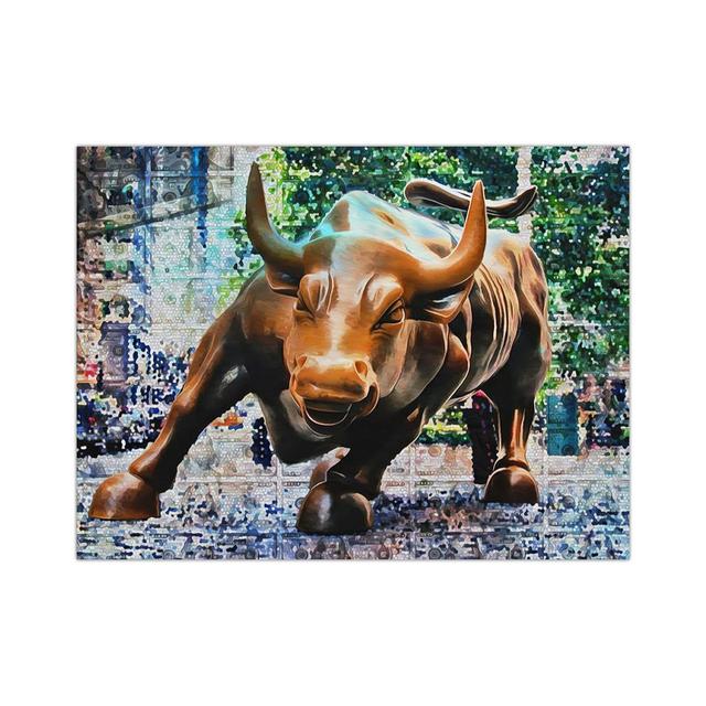 Zlove Large Bull Wall Street Canvas Wall Art Abstract Wildlife Inspirational Pictures Suitable for Home Office Wall Decoration
