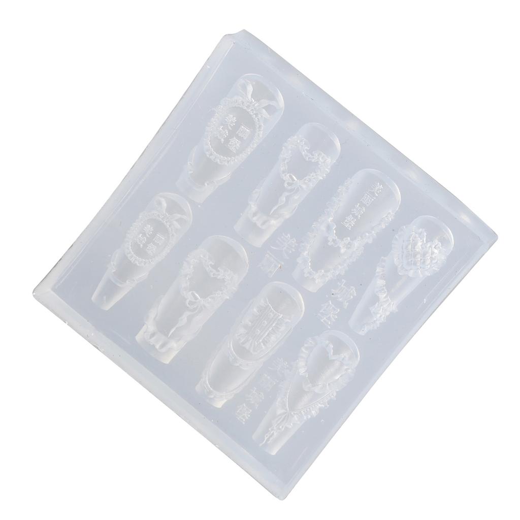 Food Grade Silicone Nail Art Mold With Carved Floral Design For Resin Crafts Easy Demolding DIY Accessories