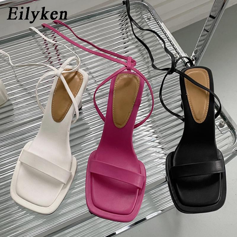 Fashion Eilyken Summer New Brand Ankle Strap Sandal Women Thin High Heel Lace-Up Dress Pumps Shoes Outdoor Gladiator Sandals