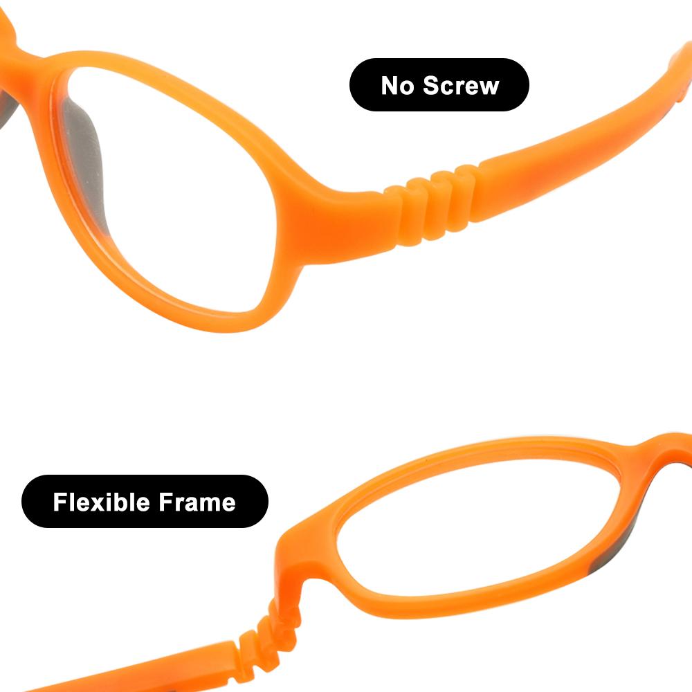 Children Optical Glasses Frame Size 47/16 with Strap No Screw One-piece Kid's Flexible Frame Band Cord Retainer