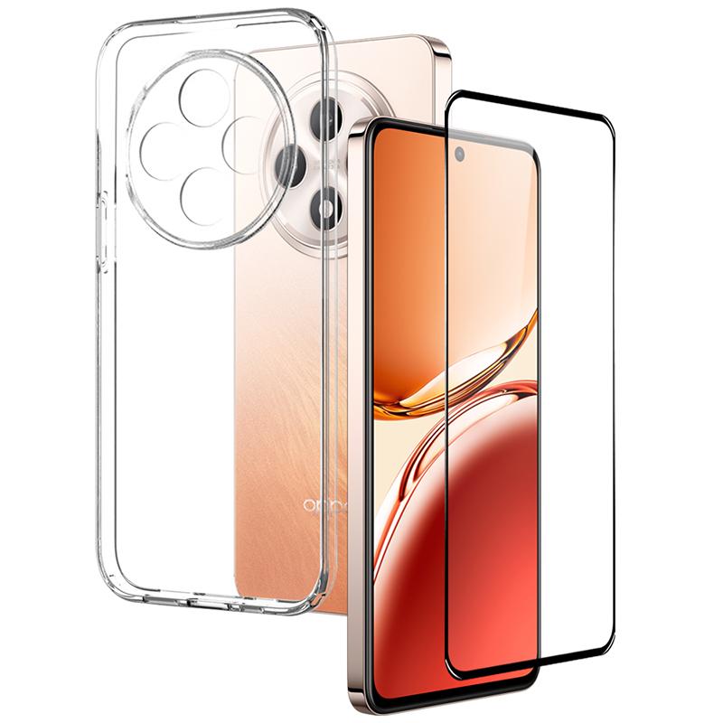 

NORTHJO For Oppo Reno12 F 5G Clear Case TPU Phone Cover with Screen Protector A