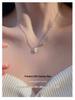 925 Sterling Silver Lucky Square Necklace - Trendy High-End Clavicle Chain Pendant for Women