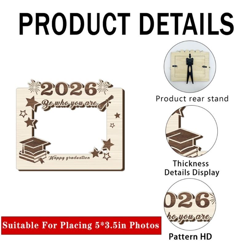 Elegant Wooden Picture Frame Solid Wood Photo Frame Specially Designs for 2026 Graduate to Display Treasure Moment