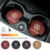 WUL5 2Pcs Leather Anti-Slip Suede Car Water Cup Holder Accessories For Mercedes Benz W202 W212 W126 W140 W168 W177 CLS GLE GLC GLS