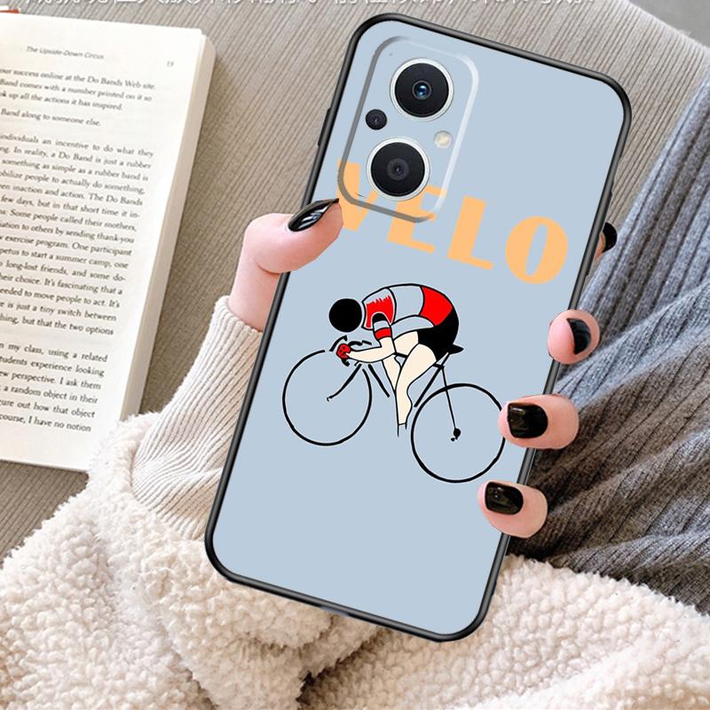 Bike Cycling Art Case For OPPO Reno 12F 12 13 11 F 8T 7 8 10 Pro OPPO Find X8 X6 Pro X3 X5 Lite Cover Fundas