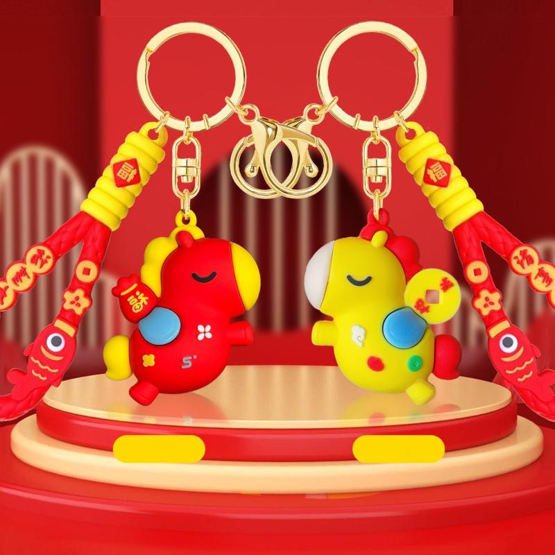 Cute Cartoon Small Pony Pendant Keychain Creative Horse Lucky Keyring  Backpack Decor Accessories  Year'S Gifts