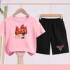 Children Aged 3 to 14 Summer Fashion T-shirt set Children Disney Car Print T-shirt + shorts Girl Boy Casual Tops Toddler Clothes