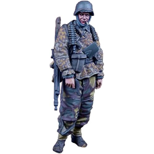 D-Day Miniatures 1/35 Scale Resin Kit DD35206, World War II German Army Waffen-SS MG42 Machine Gunner, Hansen Combat Team, Ardennes, 1944