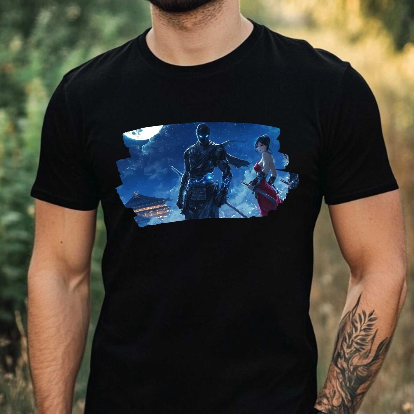 T-Shirt Herren Anime Ninja Motiv Baumwolle Größe XS bis 5XL S