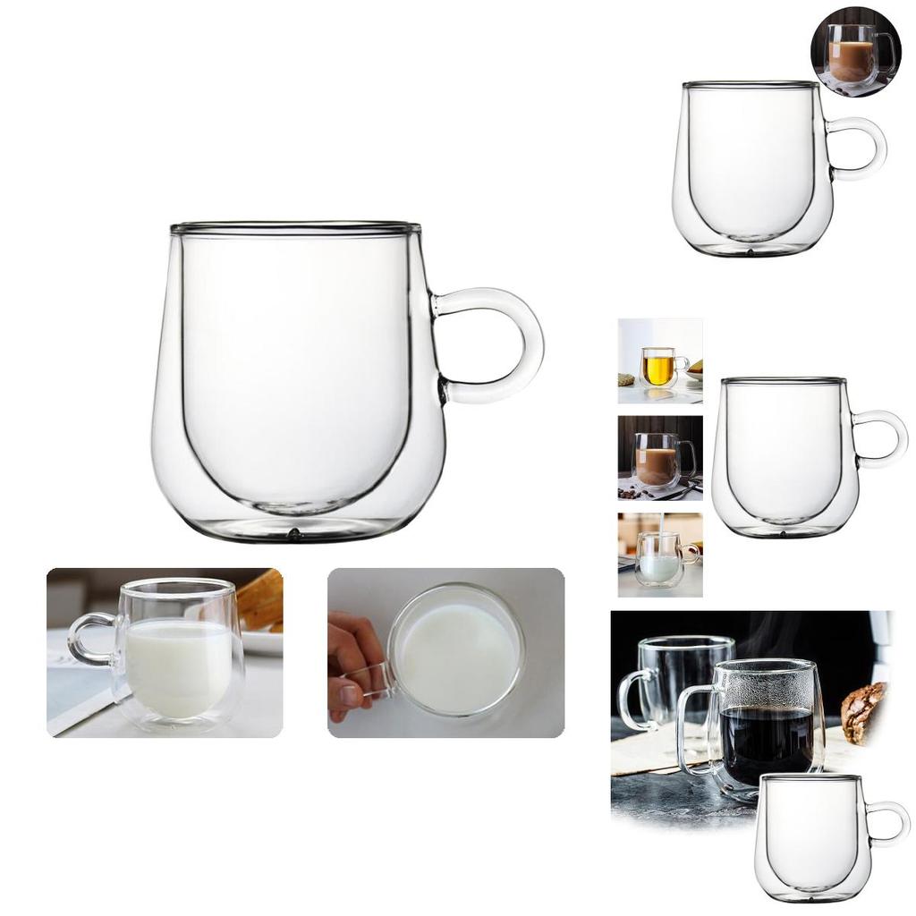 Tazza in Vetro a Parete Doppia Resistente al Calore Tazza da Tè Caffè