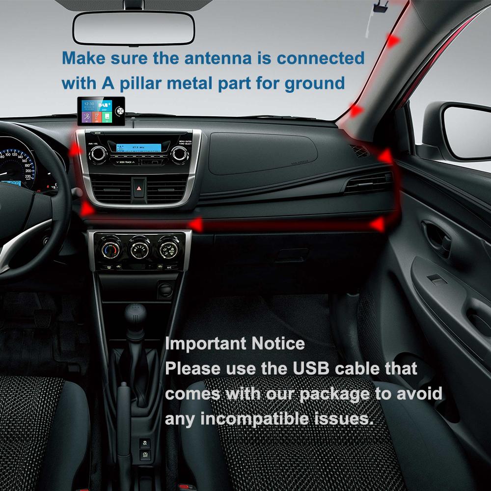 2.8 Inch for European Android Car Radio Color Screen Dab Receivers Dab+ Antenna Adapter Mxc Interface Support Bt Udisk Tf Card Fm