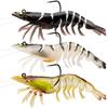 TRUSCEND Soft Freshwater and Made of Bass Lifelike Shrimp Crayfish Weedless for and Separate Storage Pre-Rigged Jigs, Worms, Lures, Saltwater, TPE,
