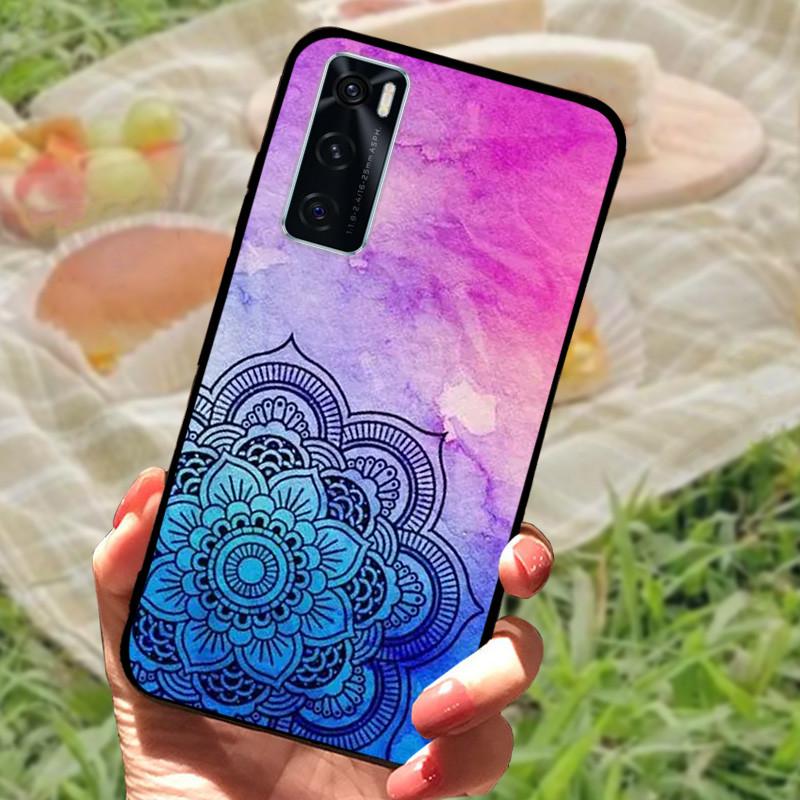 För Vivo V20 SE Fodral Skydd V2022 V2023 Silikon Mjuk Marmor Svart Stötfångare Funda Coque för Vivo V20 2021 V 20 V20SE V2025 V2024