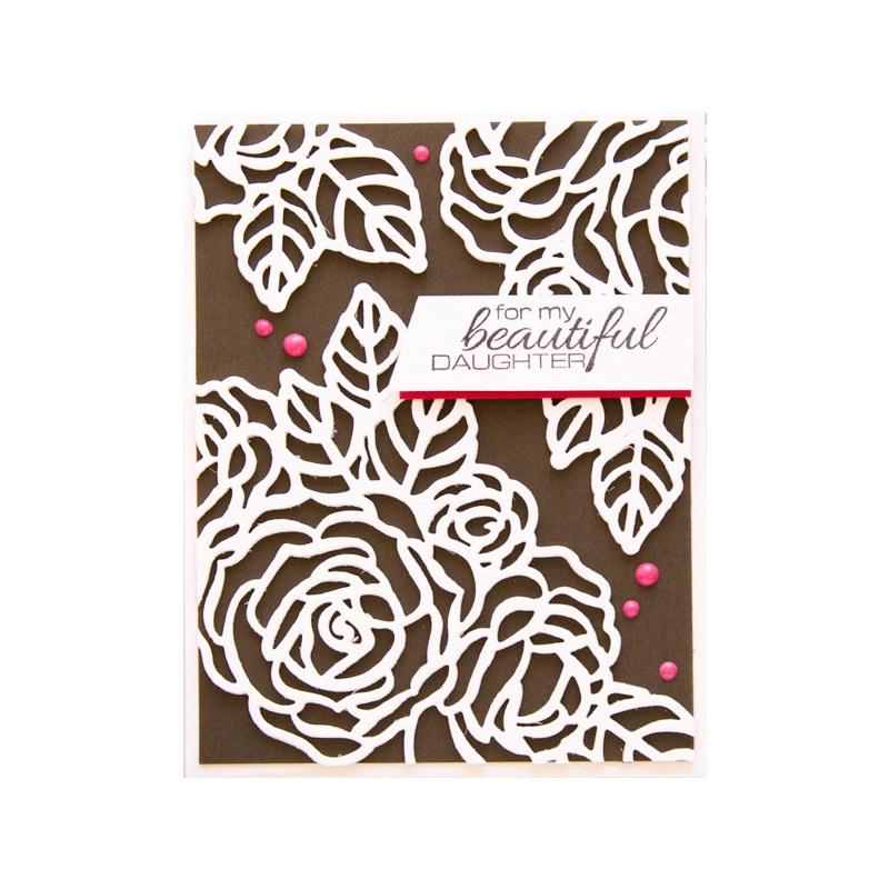 2Pcs/Set Rose Flower Metal Cutting Dies Stencils Die Cut for DIY Scrapbooking Album Paper Card Embossing