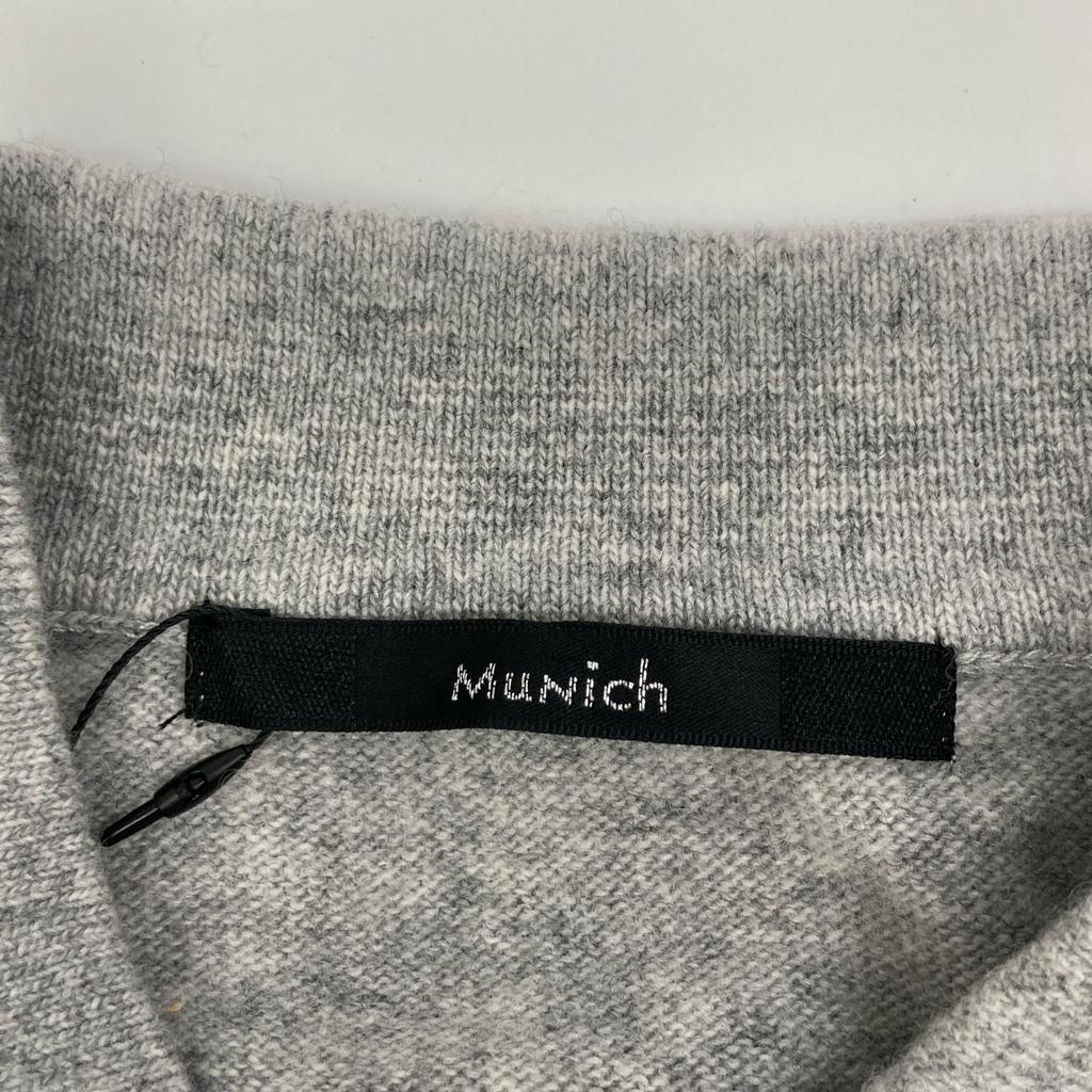 Munich Gray Super Fine Merino Wool Jersey Knit Shirt tops OS grayUsed