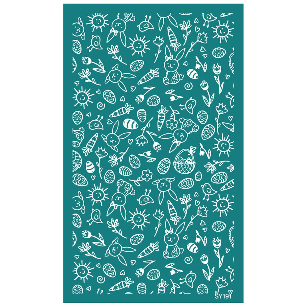 Kaninchen Eierschale Siebdruckschablonen 6,3x4 Zoll Waschbare Siebdruckschablonen für Tonohrringe Schmuckherstellung