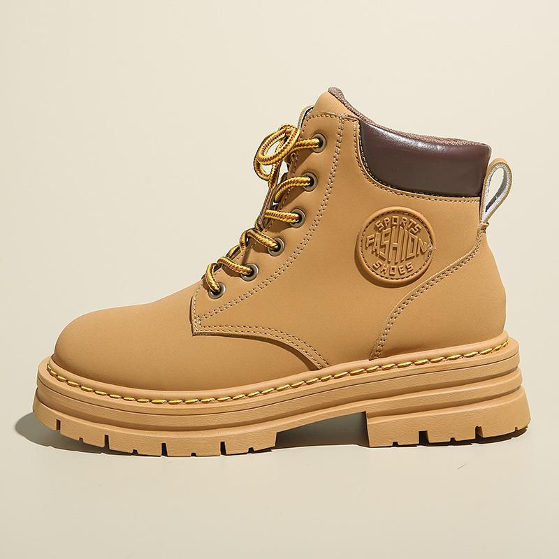 Dámské kotníkové boty Martin s vysokou platformou - Podzimní outdoorové ležérní kotníkové boty v motorkářském stylu