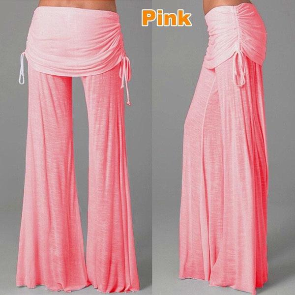 

Женские однотонные хлопковые брюки, свободные прямые повседневные брюки, нестандартные широкие брюки, женские танцевальные брюки, расклешенные брюки XXXL розовый