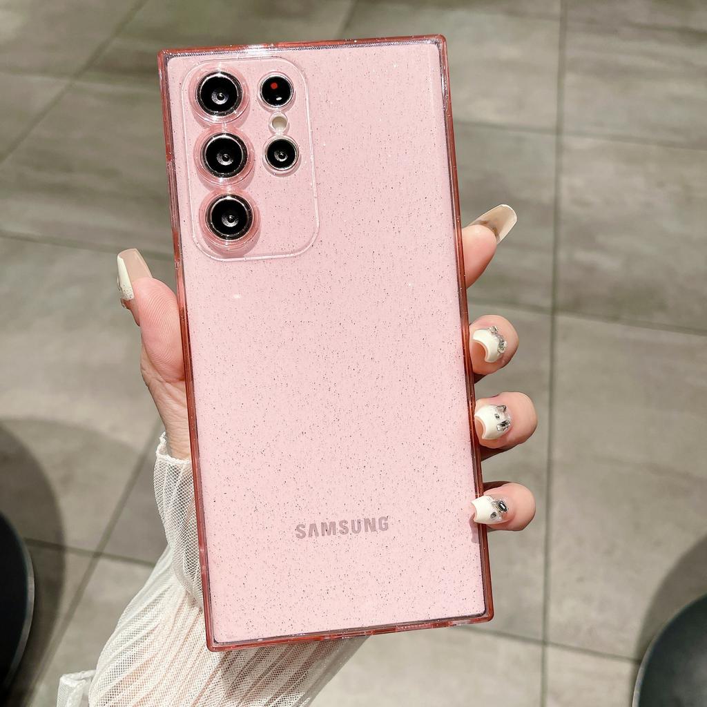 Pó Glitter Samsung S24 para Capa de Celular Transparente - Compatível com S23/S22, A15/A24, A34/A05, Mulheres na Moda.