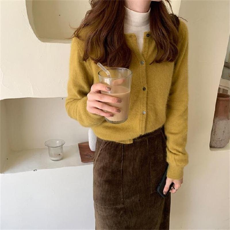 Core-spun Sand Sweater, Knitted Cardigan, Stacked with A Loose and Gentle Coat, with A Korean Version of A Foreign-style Women's Top On The Outside.