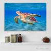 Green Sea Turtle Swims Underwater Wall Pictures Canvas Painting Ocean Marine Life Animal Posters Prints for Living Room Decor